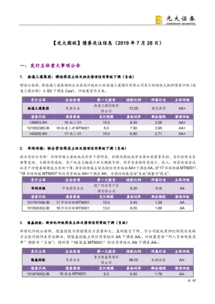光大證券 債券關注信息 190728 研報 債券研究 慧博投研資訊
